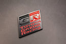 55mm X 40mm Matte Black Red GR Boot Rear Badge For Toyota Gazoo Racing