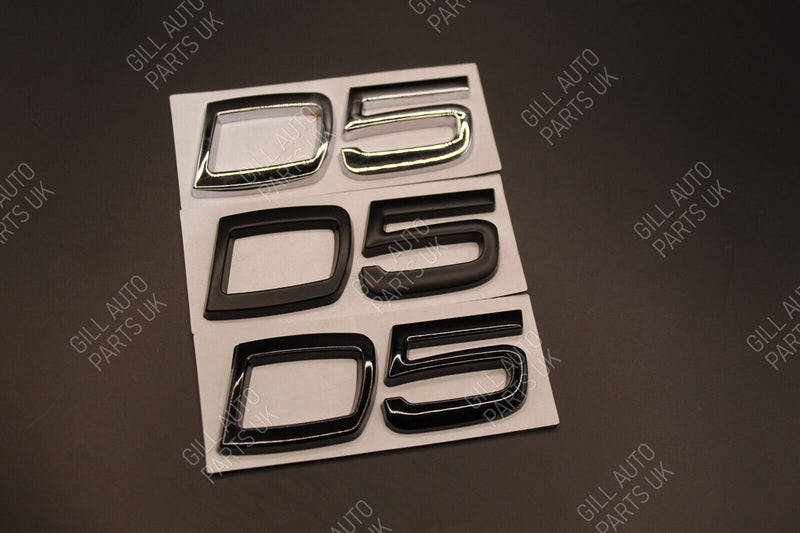 Gloss Matte Black Chrome D5 D 5 Metal Car Letters Badge Rear Boot FOR Volvo