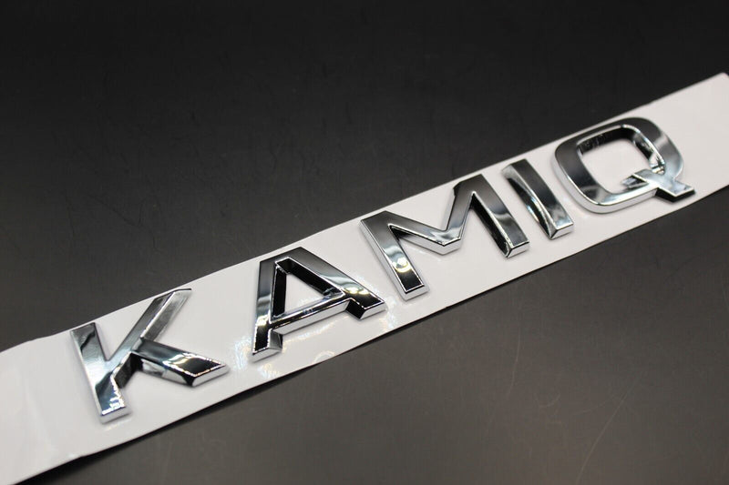 Gloss Black/Chrome Silver KAMIQ CAPITAL LETTERS For SKODA Badge Rear Trunk Boot