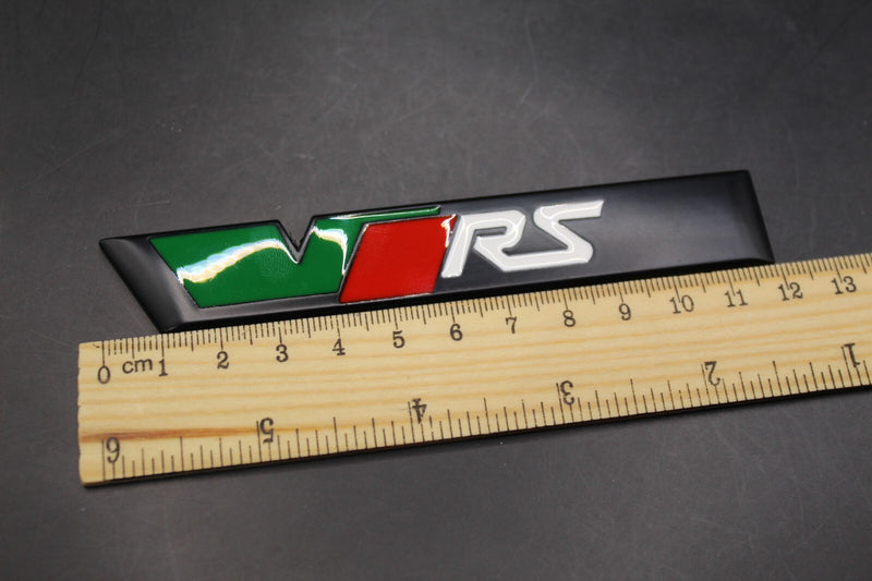 Black Green Red White VRS Front Grille & Rear Boot Badge Set For Skoda