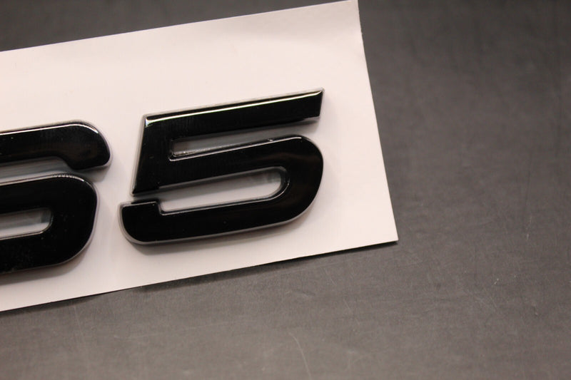 Gloss Black Yellow RS5 Front Grille Stick-On & Rear Boot Badge Set Fit For AUDI