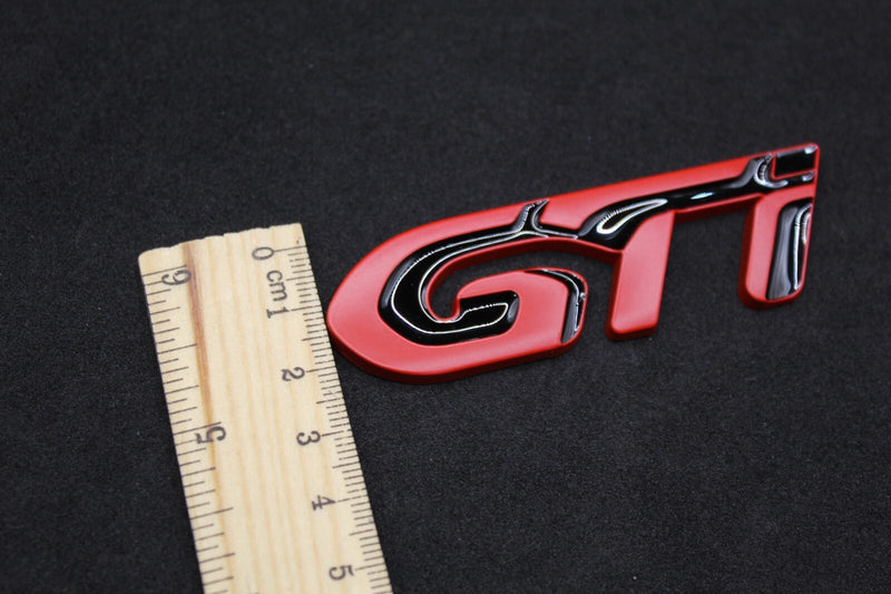 Red Black GTi Boot Rear Tailgate Side Fender Wing Letters Badge Fit For Peugeot