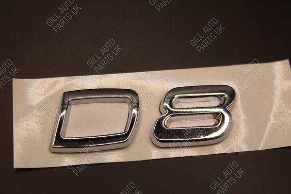 Gloss Matte Black Chrome D8 D 8 Metal Car Letters Badge Rear Boot FOR Volvo