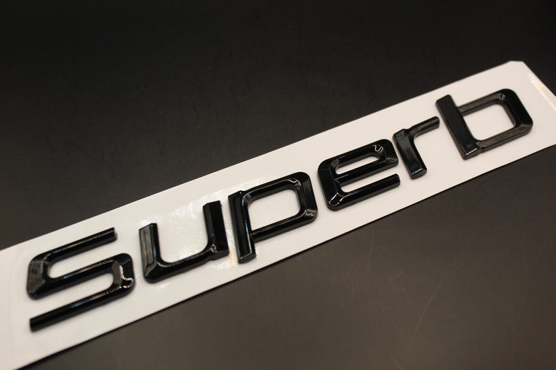 Gloss Black/Chrome Silver Superb LETTERS For SKODA Badge Rear Boot