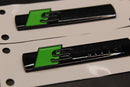 2pc Set S-Line Green Gloss Black Side Fender Wing Badge Set For AUDI