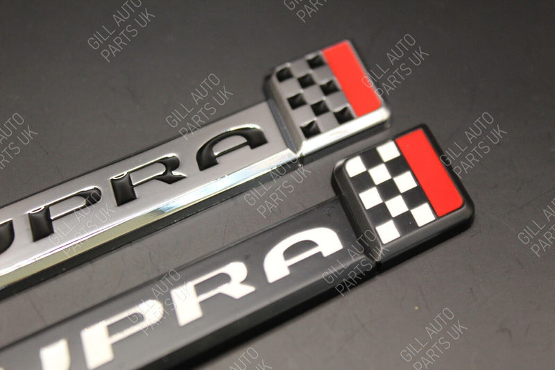 3D Chrome/Black Cupra Chequered Flag Badge Emblem for Seat