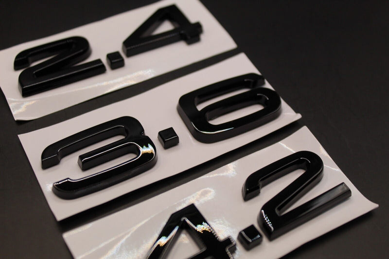 Gloss Black 2.4 3.6 4.2 Boot Rear Trunk Tailgate Letters Badge FOR Audi