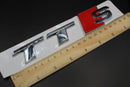 Gloss Black/Chrome Silver TTS Fits Audi Badge Letters Emblem Rear Trunk Boot Lid
