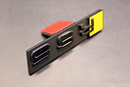 Gloss Black Yellow RS5 Front Grille Stick-On Badge Fit For AUDI