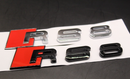 Gloss Black/Chrome Silver RS8 Fits Audi Badge Letters Emblem Rear Trunk Boot Lid