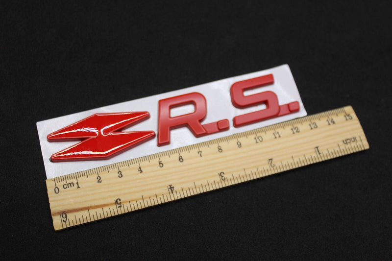 All Red R.S. RS Boot Rear Tailgate Side Fender Wing Badge For Renault
