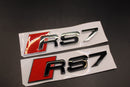 Gloss Black/Chrome Silver RS7 Fits Audi Badge Letters Emblem Rear Trunk Boot Lid