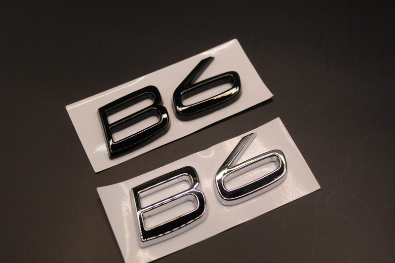 Gloss Black Chrome Silver B6 LETTERS Badge Rear Boot Tailgate For VOLVO