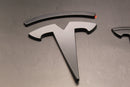 Matte Black Model 3 Overlay Badge Set For Tesla Front/Rear/Steering Wheel