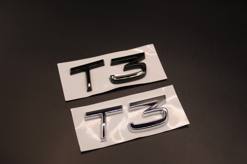 Gloss Black Chrome Silver T3 LETTERS Badge Rear Boot Tailgate For VOLVO