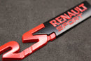 Red Black R.S. RS Boot Rear Side Fender Wing Badge For Renault Sport