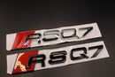 Gloss Black/Chrome Silver RSQ7 For Audi Badge Letters Emblem Rear Trunk Boot Lid
