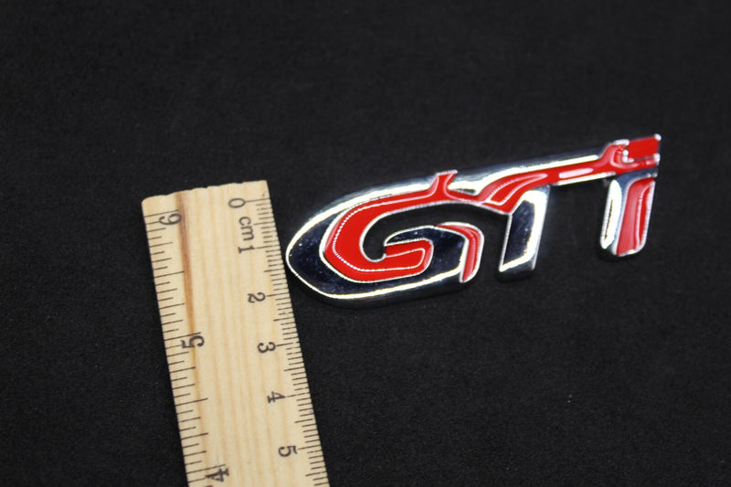 Chrome Silver Red GTi Boot Rear Tailgate Side Fender Wing Badge For Peugeot