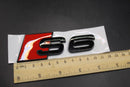 Gloss Black/Chrome Silver S6 Fits Audi Badge Letters Emblem Rear Trunk Boot Lid