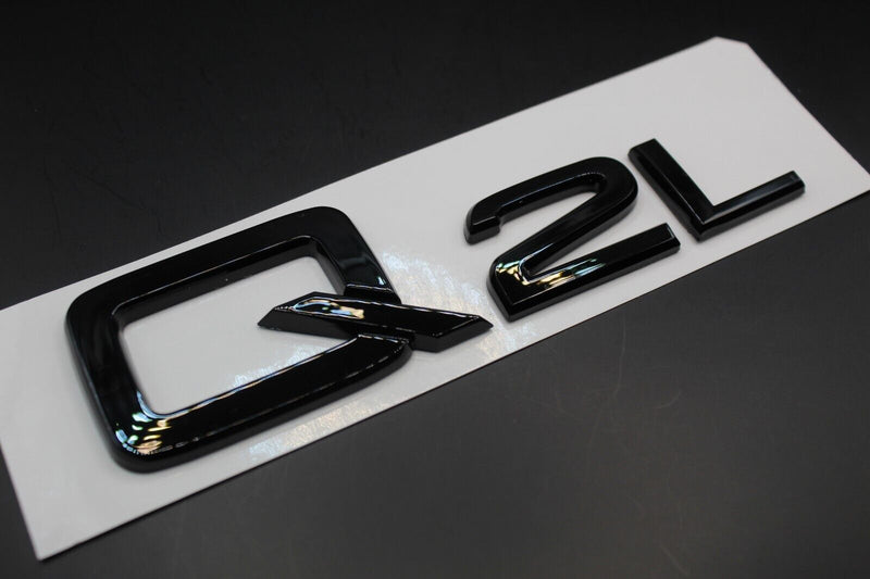 Gloss Black/Chrome Silver Q2L Fits Audi Badge Letters Emblem Rear Trunk Boot Lid