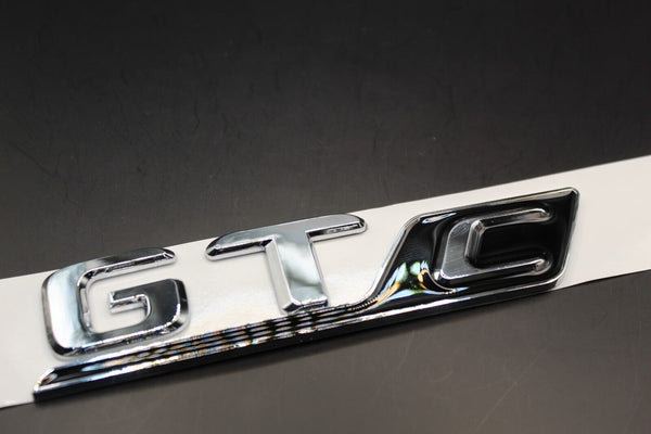 Gloss Black/Chrome Silver GTC GT C LETTERS Badge Rear Boot Tailgate For Mercedes