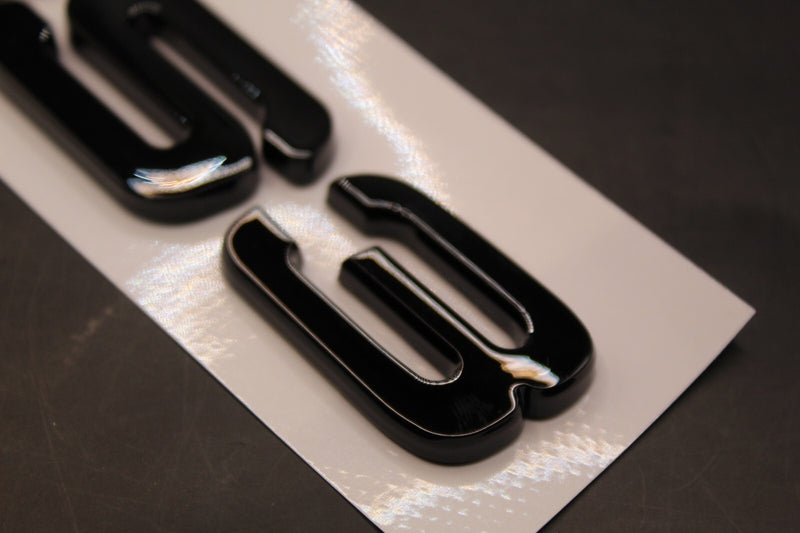 Gloss Black Yellow RS3 Rear Boot Badge Fit For AUDI