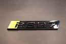 Gloss Black Yellow RSQ7 Front Grille Honeycomb & Rear Boot Badge Set For AUDI