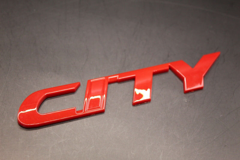 CITY Badge Red Carbon Style Gold Gloss Black Rear Boot Tailgate For Honda