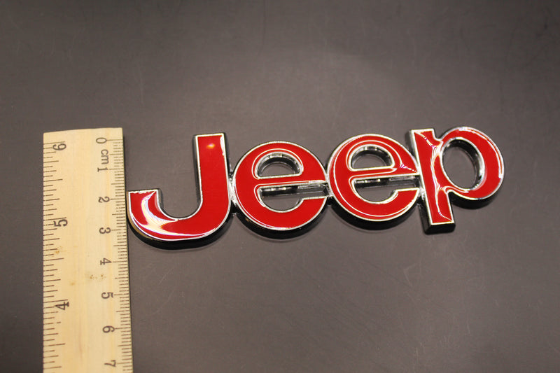 For Jeep RED SILVER Badge Front Rear Bonnet Boot Lettering Cherokee Wrangler