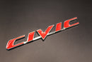 FITS HONDA CIVIC SILVER RED REAR BOOT BADGE EMBLEM LETTERING
