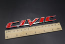 FITS HONDA CIVIC SILVER RED REAR BOOT BADGE EMBLEM LETTERING