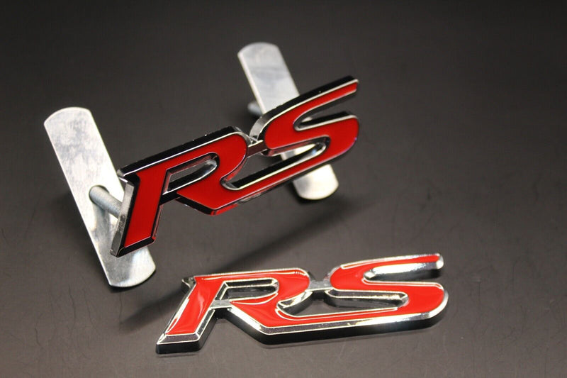 Red Chrome Silver RS Front Grille & Rear Boot Badge SET Emblem Trunk for HONDA