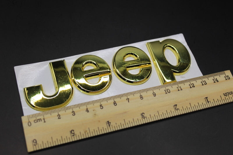 For Jeep Gloss Gold Shiny Badge Front Rear Bonnet Boot Lettering