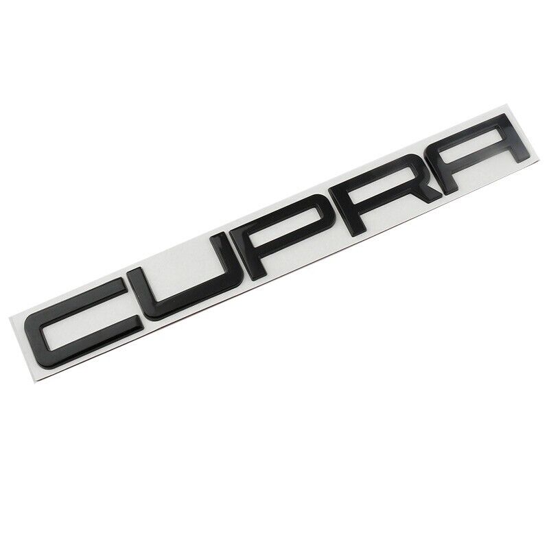 3D Gloss Black CUPRA C U P R A Rear BADGE LETTERS FITS Seat WITH TEMPLATE