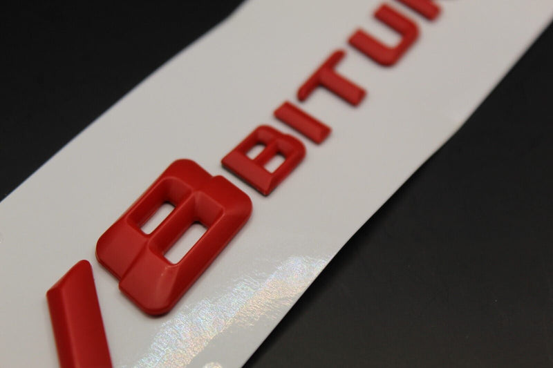 New Style Red V8Biturbo V8 BITURBO Letters/Badge Fender  For Mercedes