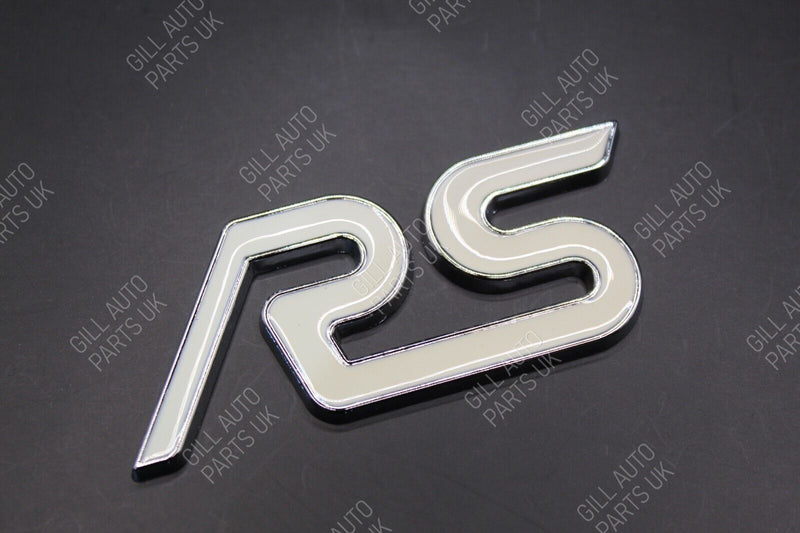 White Grille & Rear Boot Set RS Badge For Ford Focus Fiesta Mondeo Letters