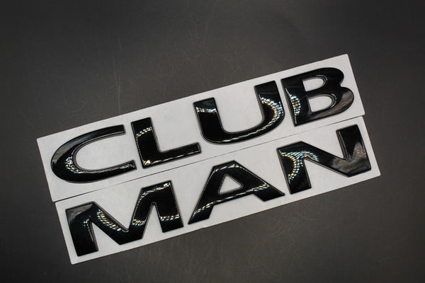 METAL GLOSS BLACK CLUBMAN  Badge/Lettering FITS MINI With Fitting Template