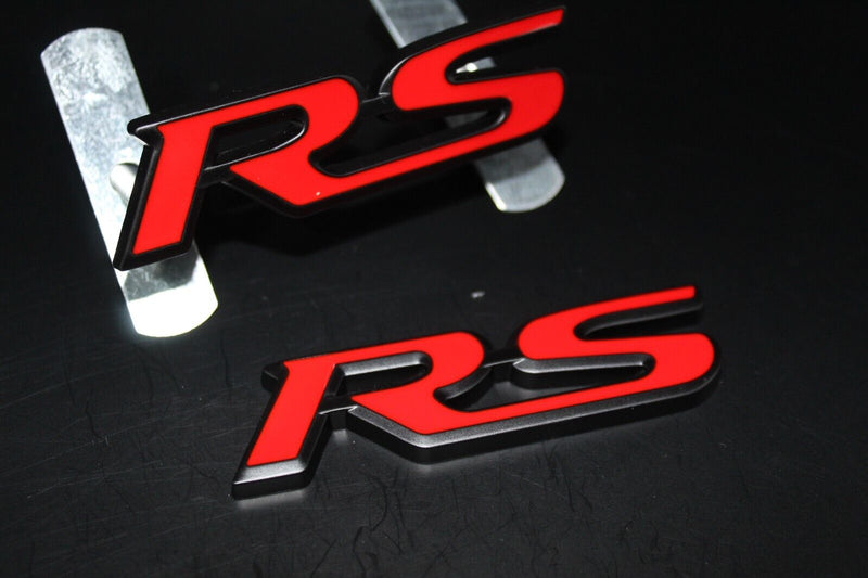 Red Black RS Front Grille & Rear Boot Badge SET Emblem Trunk for HONDA