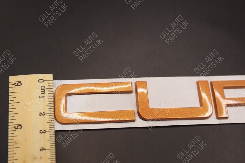 Bronze Orange CUPRA C U P R A Metal Rear BADGE LETTERS FITS Seat WITH TEMPLATE