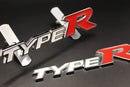 Red White Chrome Silver Edge Type R Front Grille & Rear Boot Badge SET for HONDA