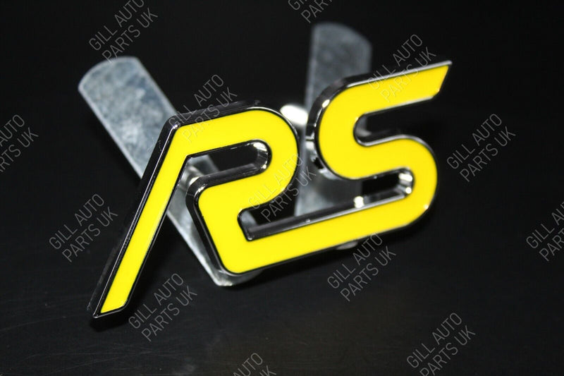 Yellow Grille & Rear Boot Set RS Badge For Ford Focus Fiesta Mondeo Letters