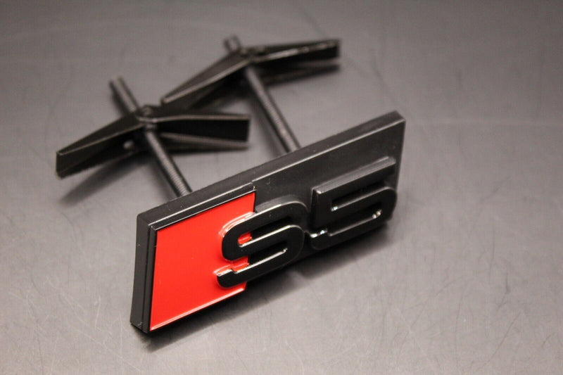 Gloss Black Red S5 Honeycomb Front Grille Badge Clip Bracket Fit For Audi S5