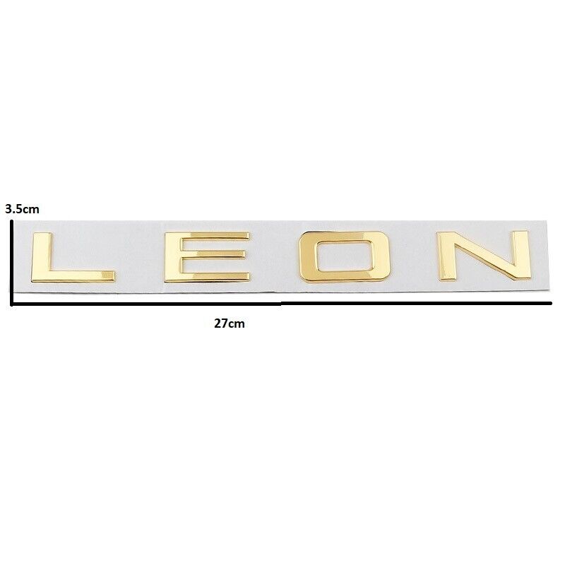Leon Letters 3D Gold LEON L E O N Metal Rear Badge Letters FITS Seat Leon Cupra