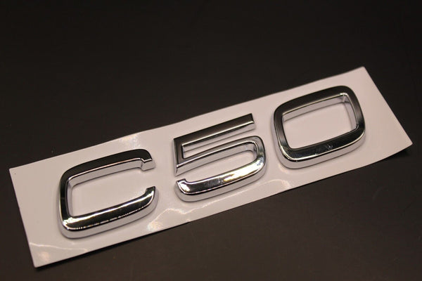 Gloss Chrome Silver C50 C 50 ABS Car Lettering/Badge Rear Trunk Boot FOR Volvo