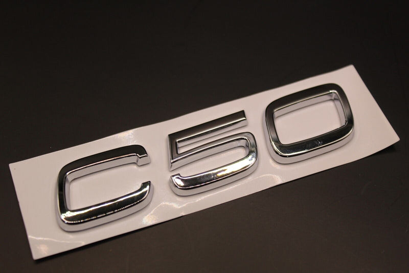 Gloss Chrome Silver C50 C 50 ABS Car Lettering/Badge Rear Trunk Boot FOR Volvo