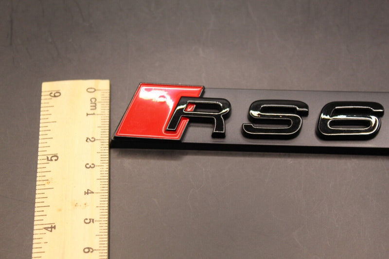 Gloss Black Red RS6 Honeycomb Front Grille Badge Clip Bracket Fit For Audi