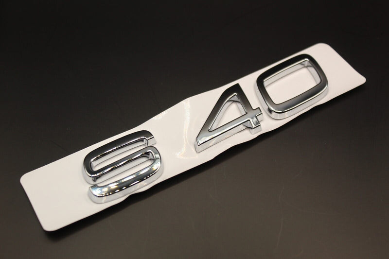 Gloss Chrome Silver S40 S 40 ABS Car Lettering/Badge Rear Trunk Boot FOR Volvo