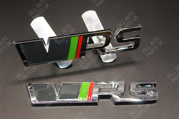 Black Chrome VRS Front Grille & Rear Boot Badge SET Trunk for Skoda Greed/Red