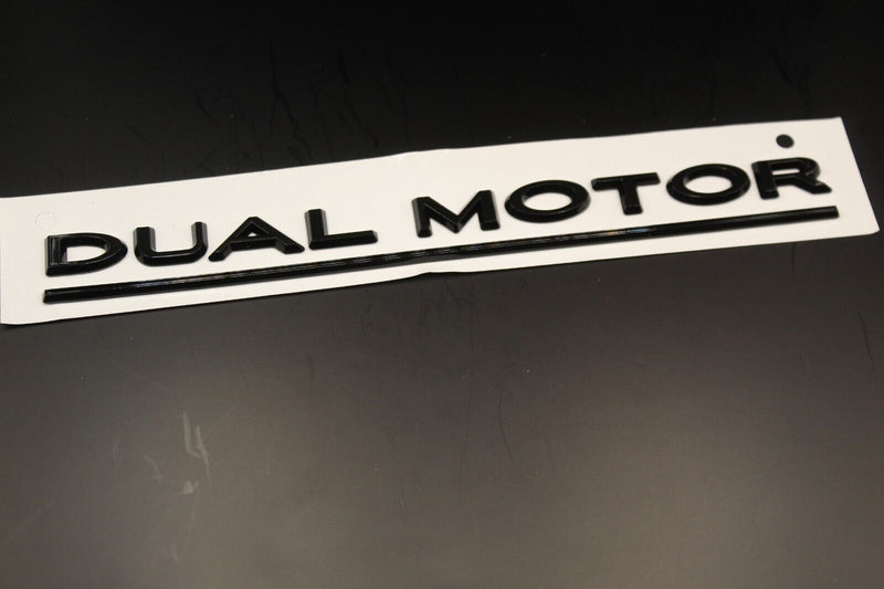 Gloss Black Dual Motor Car Lettering/Badge Rear Trunk Boot FITS Tesla