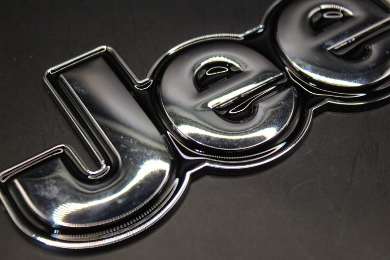 For Jeep Chrome Silver Black Big One-Piece Badge Front Rear Bonnet Boot Letters